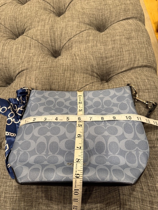 Coach Abby Duffle Blue Signature Monogram Hobo Bag - Picture 17 of 17